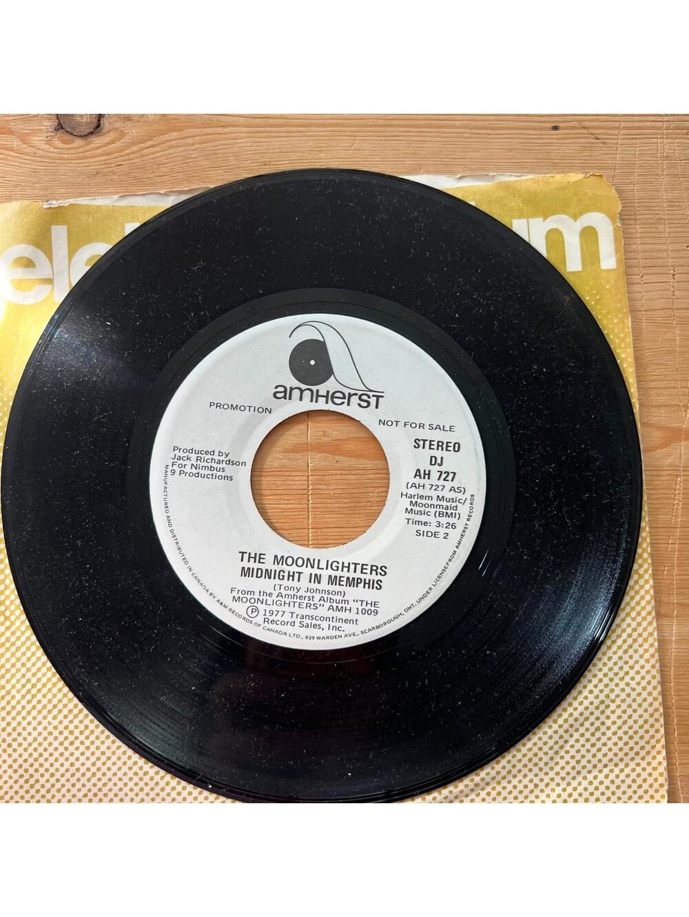 The Moonlighters - Midnight in Memphis 45rpm VG+ R08